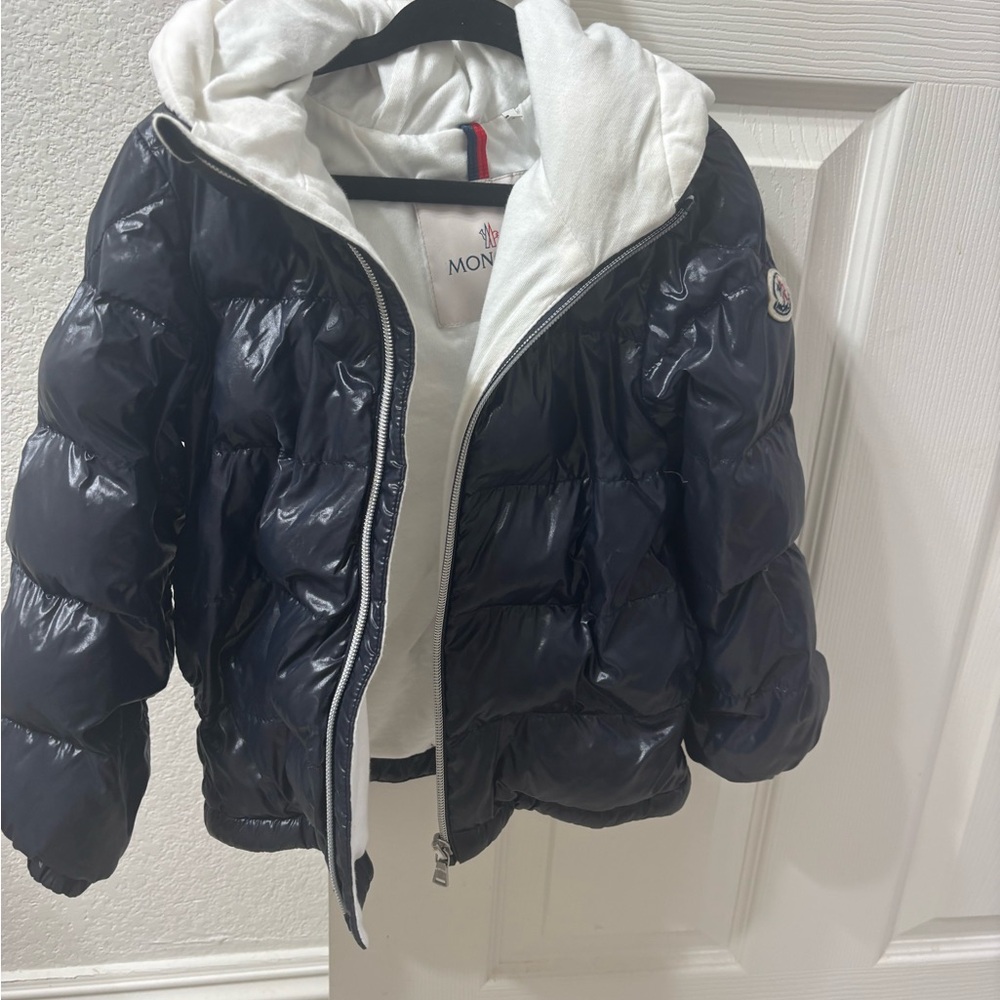 Moncler Kids Navy and White Puffer Jacket